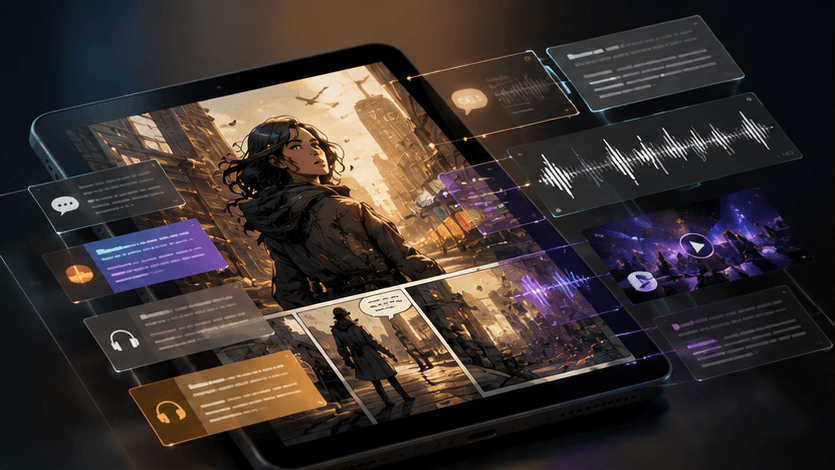 Concept visual of Iridion empathy controls and layered reading modes.